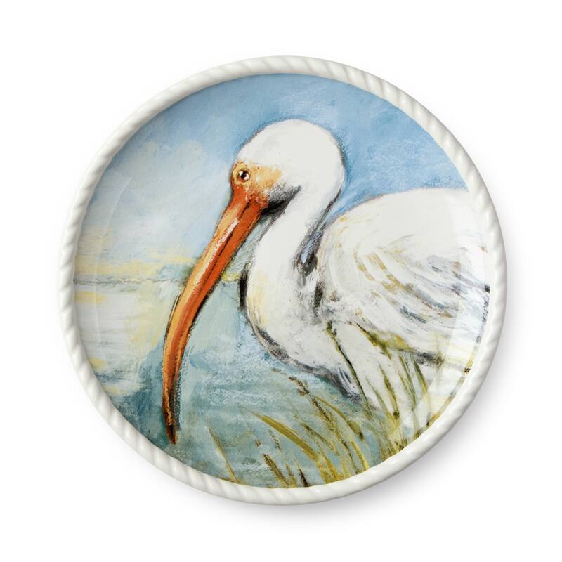 Certified International Coastal Birds 9" Salad/Dessert Plates, Set of 4 Assorted Designs - 9.00"L x 9.00"W x 1.00"H