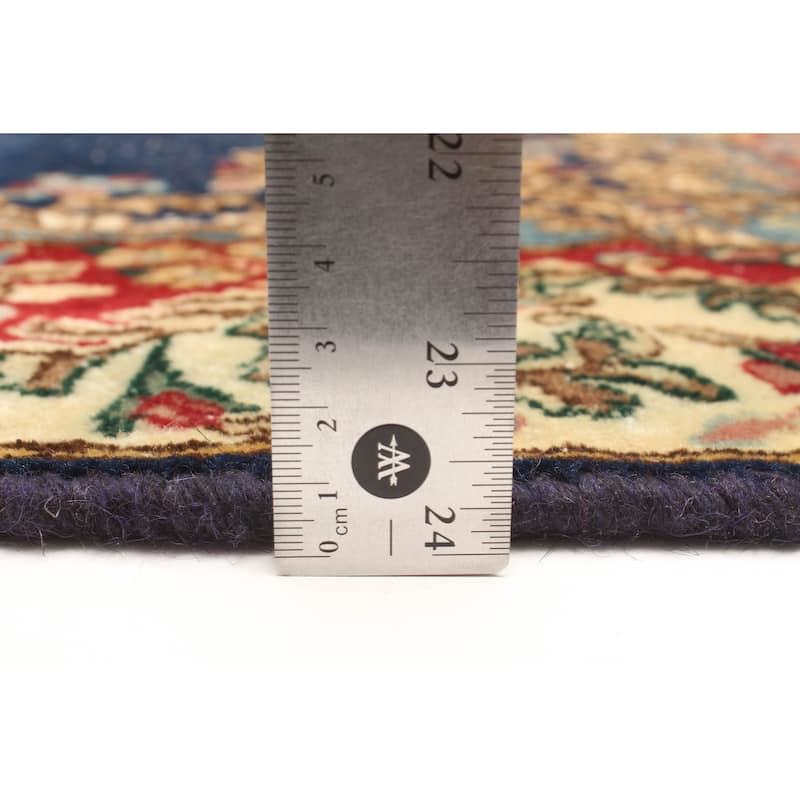 ECARPETGALLERY Hand-knotted Antalya Vintage Dark Navy Wool Rug - 3'9 x 7'0