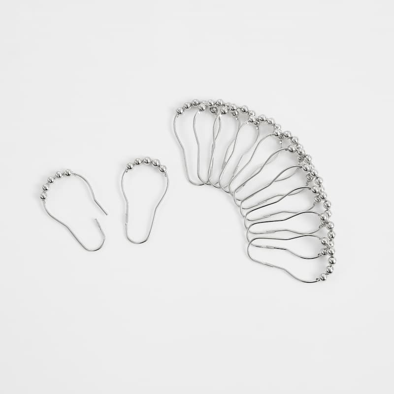 HomeRoots 72" White And Silver Abstract Shower Curtain