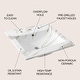 preview thumbnail 67 of 120, JONATHAN Y Aubert 3-Hole Rectangular Ceramic Single Sink Basin Vanity Top
