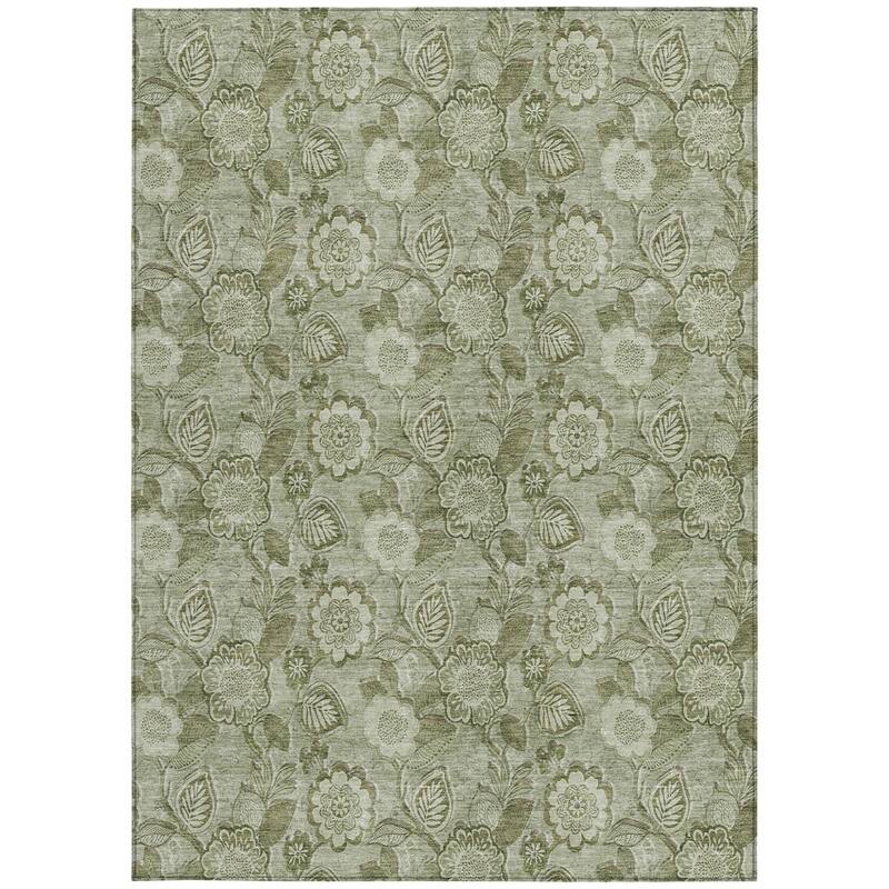 HomeRoots Floral Transitional Rectangle Outdoor Rug