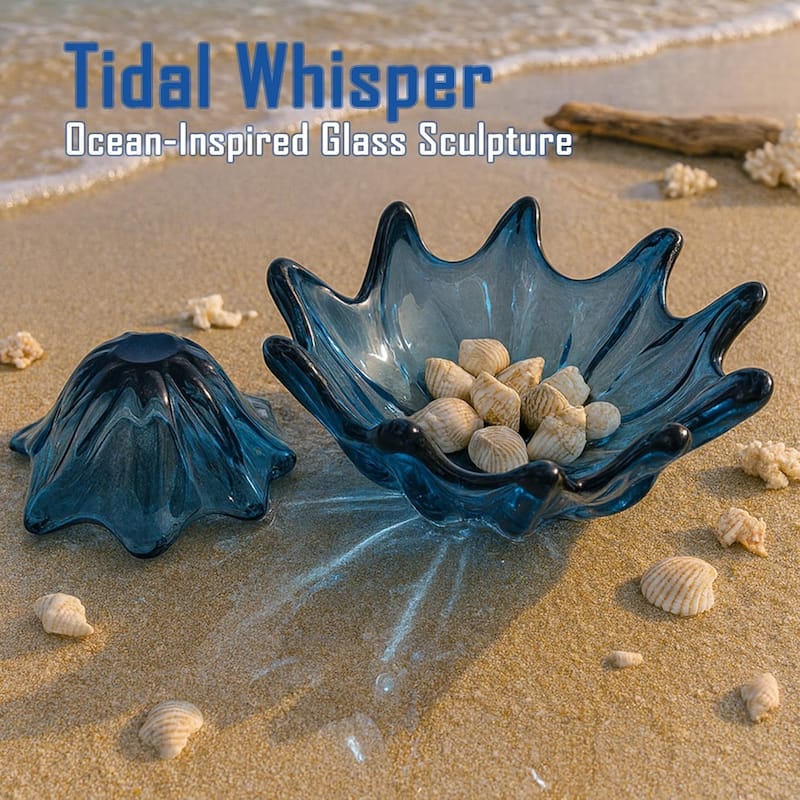 Elegant Sculptural Glass Bowl Centerpiece Decorative Accent 16"x10"