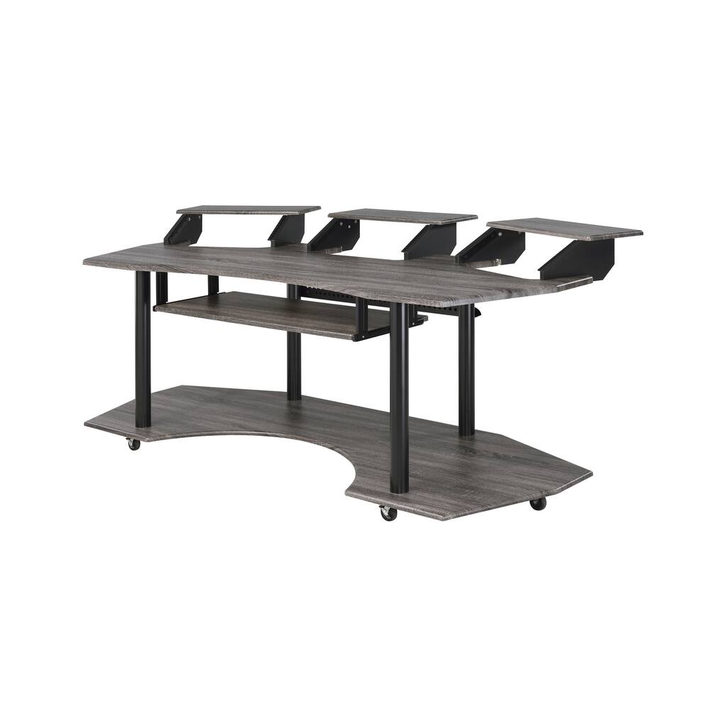 ACME Eleazar Music Recording Studio Desk in Black Oak