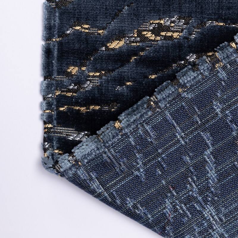 Thread & Weave Safari cut-velvet Table Runner, Navy - 90"