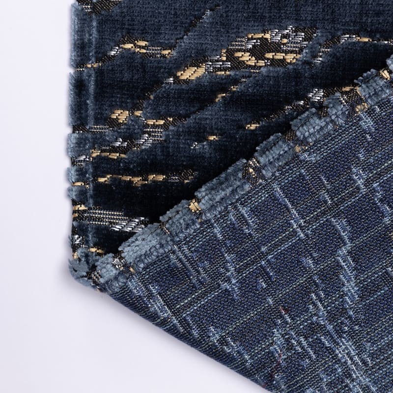 Thread & Weave Safari cut-velvet Table Runner, Navy