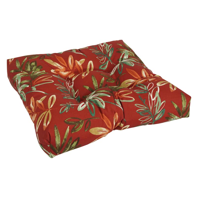 19-inch Square Tufted Indoor/Outdoor Chair Cushion - 19" x 19"