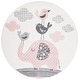 preview thumbnail 9 of 13, SAFAVIEH Carousel Kids Merja Elephant Rug 4' Round - Pink/Ivory