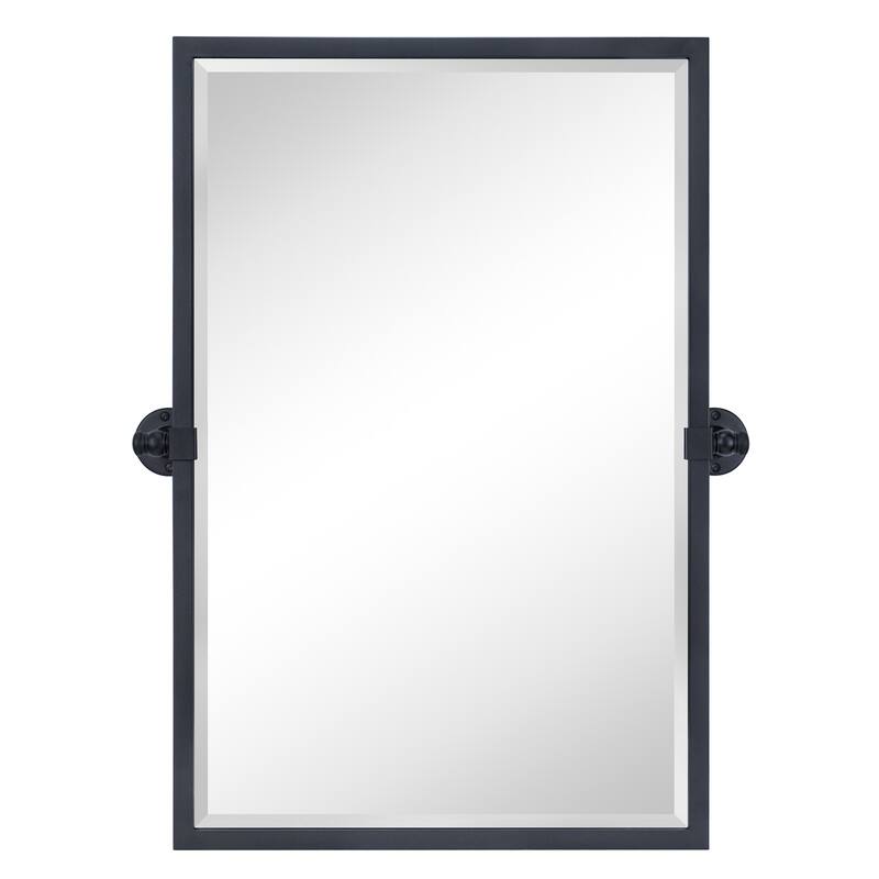 TEHOME Blakley Rectangle Metal Wall Mirror - 30" x 20" - Black