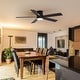 preview thumbnail 37 of 36, 42"/52" Modern Black Flush Mount Ceiling Fan with LED Light and Remote