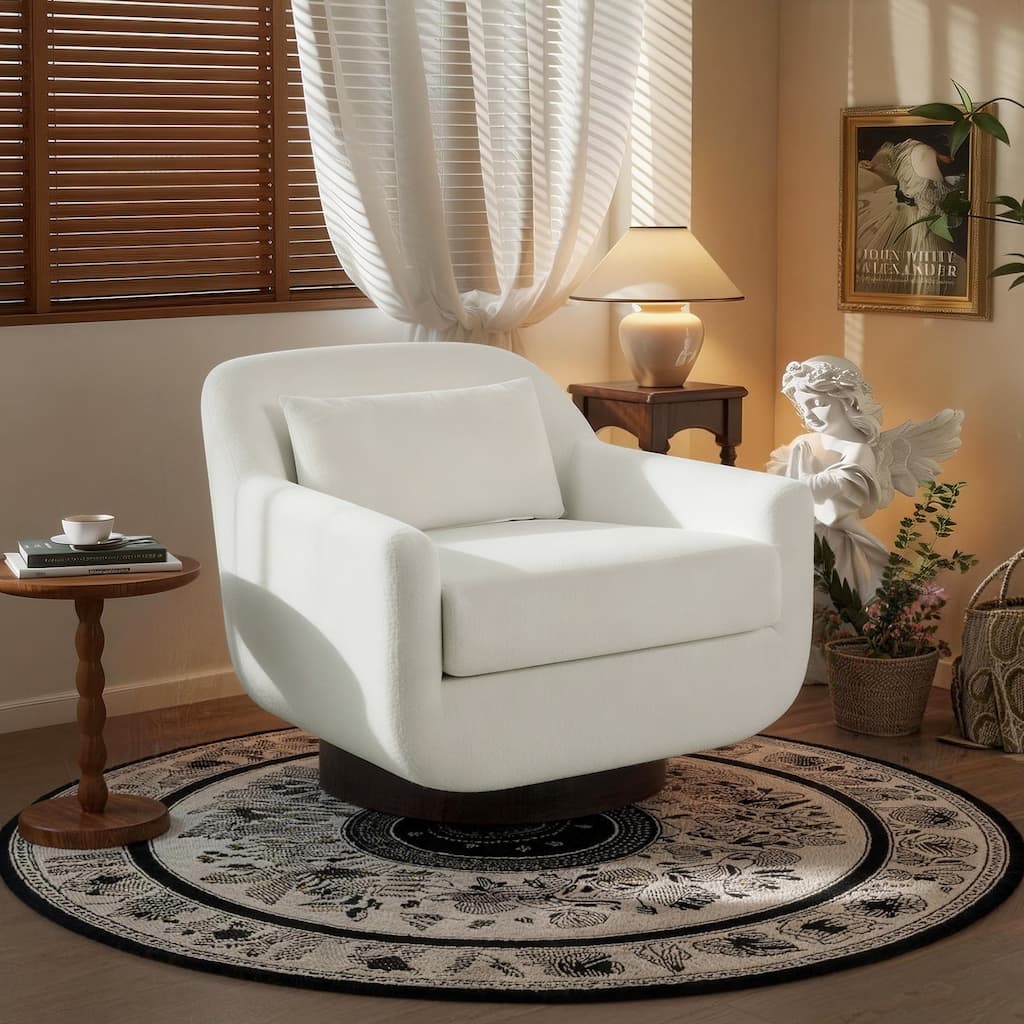Modern Chenille 360-Degree Swivel Chair Accent Chair