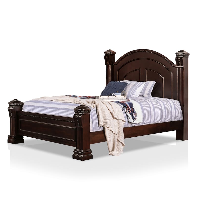 Tay Transitional Cherry Wood 4-Piece Poster Bedroom Set by Furniture of America