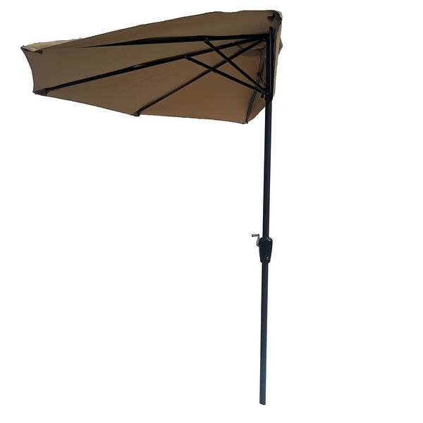 Shop 9ft Half Round Patio Umbrella Base Not Included Sand Overstock 32221710