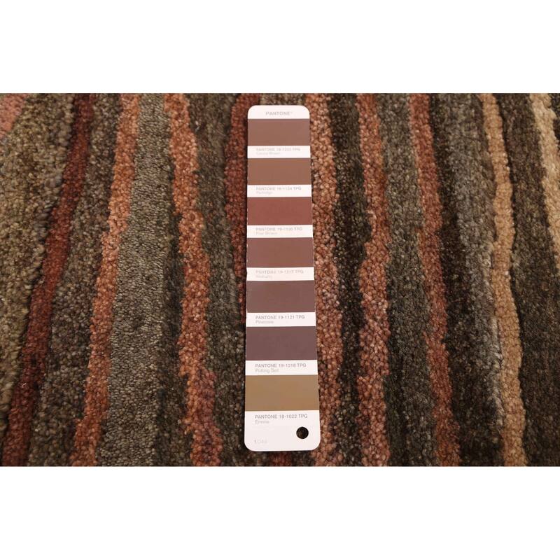 ECARPETGALLERY Hand-knotted Peshawar Ziegler Dark Brown, Taupe Wool Rug - 5'1 x 7'0