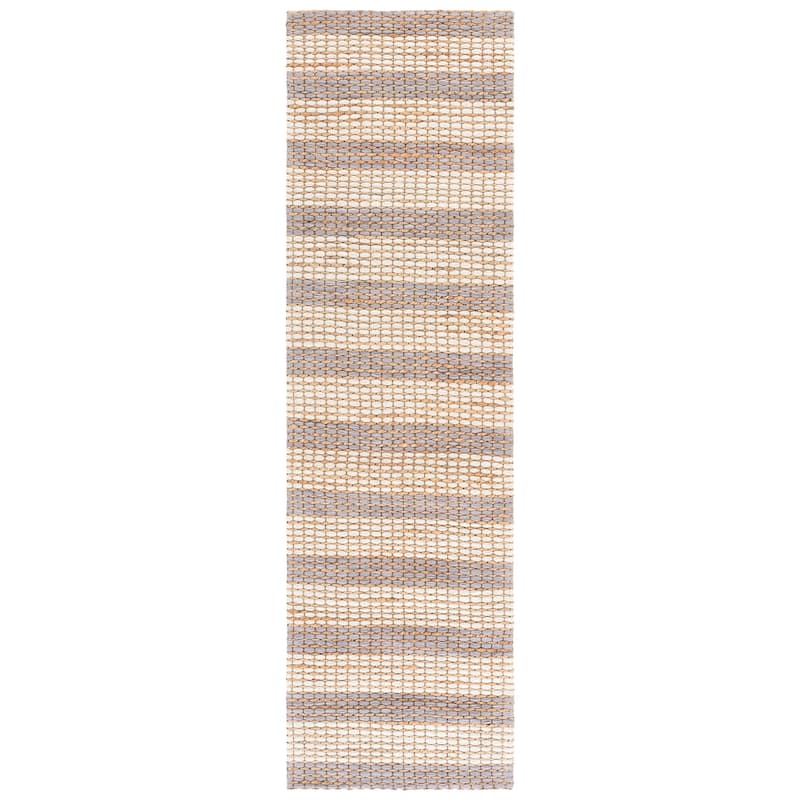 Martha Stewart by SAFAVIEH Handmade Halldis Jute Rug - 2'3" x 8' Runner - Natural/Grey