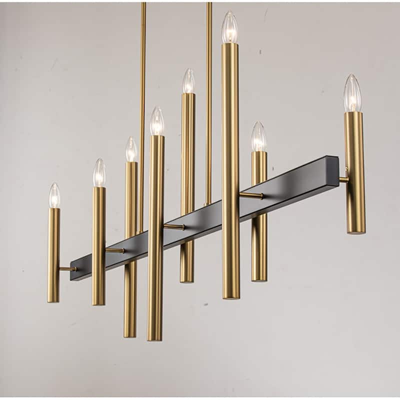 8-Light Modern Linear Candlestick Chandelier Kitchen Island Pendant Lighting