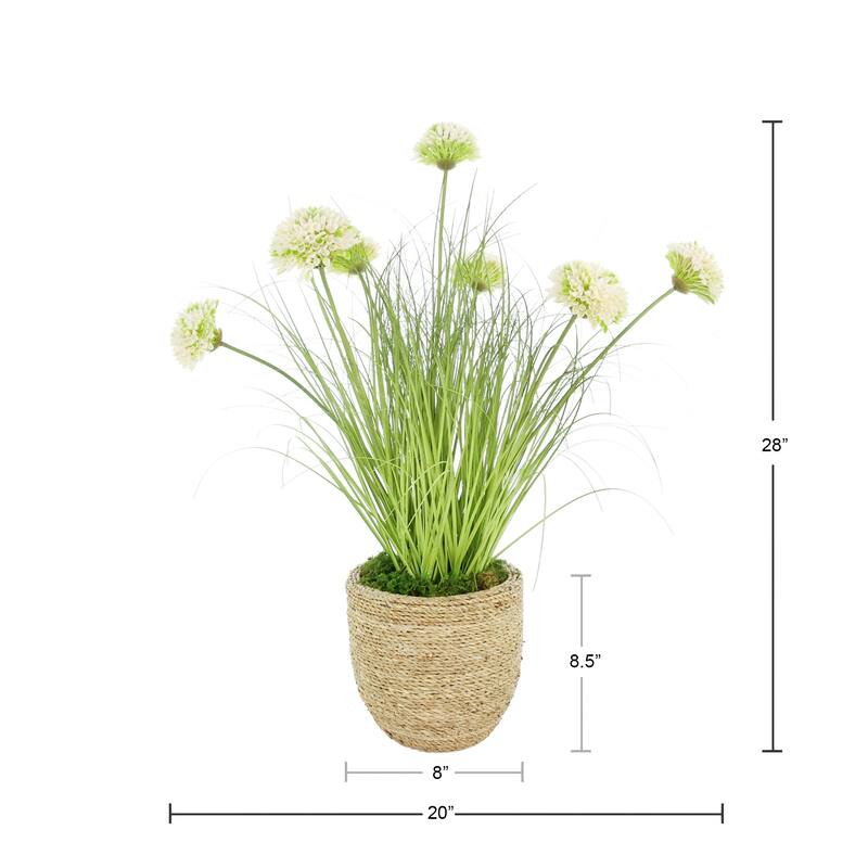 Dahlias and Grass in Strawgrass Pot - 28