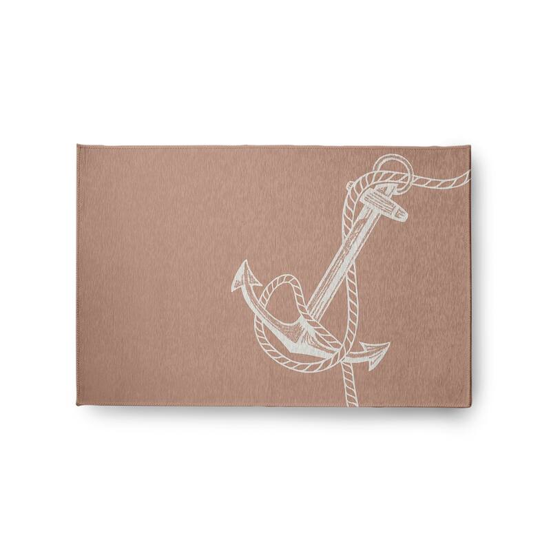 Anchored Nautical Chenille Rug - Mauve - 2' x 3'