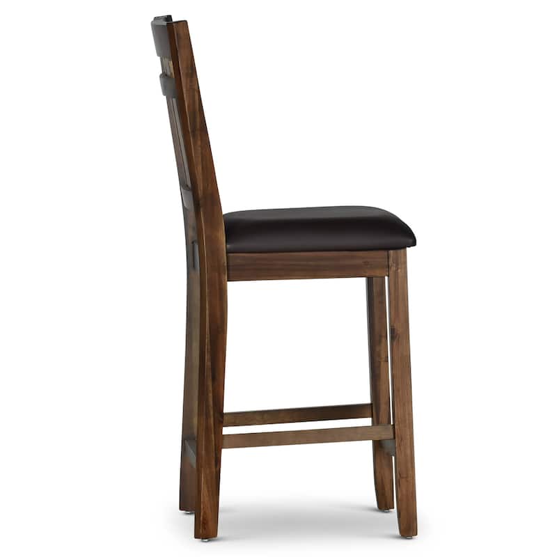 Steve Silver Elterman Slat Back Faux Leather Counter Chair (Set of 2)
