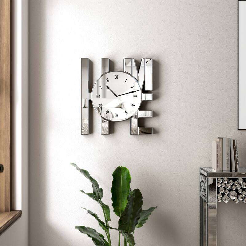 Art Letters Mirrored Wall Clock