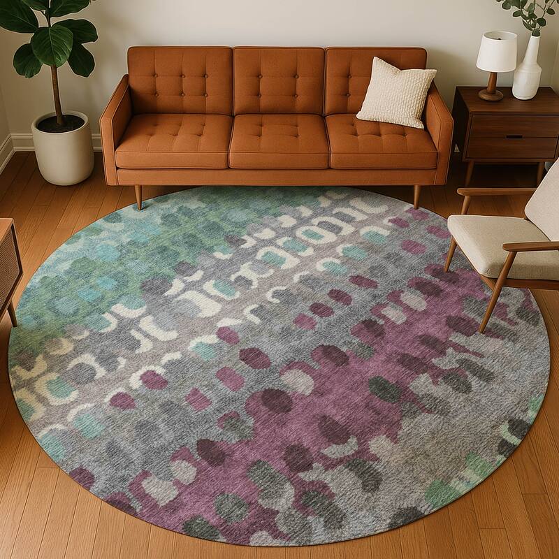 Machine Washable Indoor/ Outdoor Modern Trezze Chantille Rug