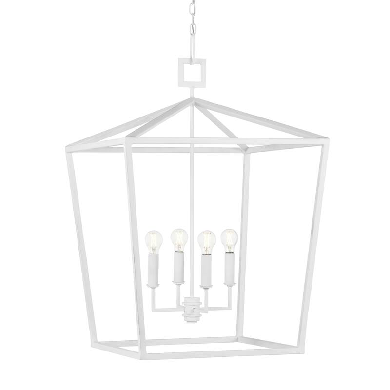 Currey & Company Denison White Grande Chandelier - 48"h x 32"w x 32"d