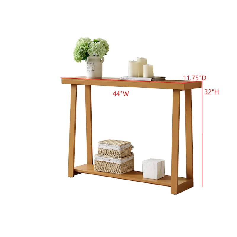 Emma Collection Wood 44" Modern Console Table with Shelf