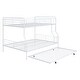 preview thumbnail 9 of 7, White+Trundle Full XL over Queen Metal Bunk Bed with Full Length Guardrail, Convertible Design, Easy Assembly