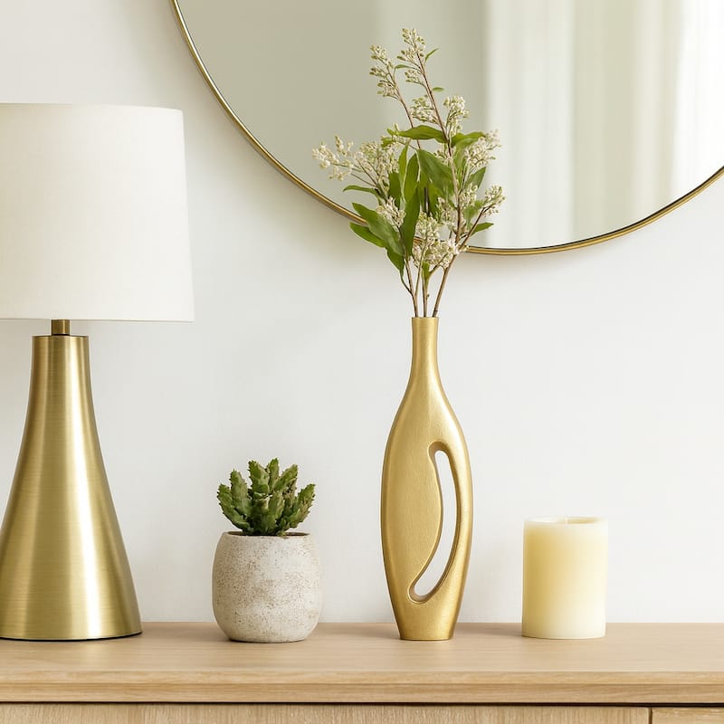 Artistic Cut-Out Vase - Champagne