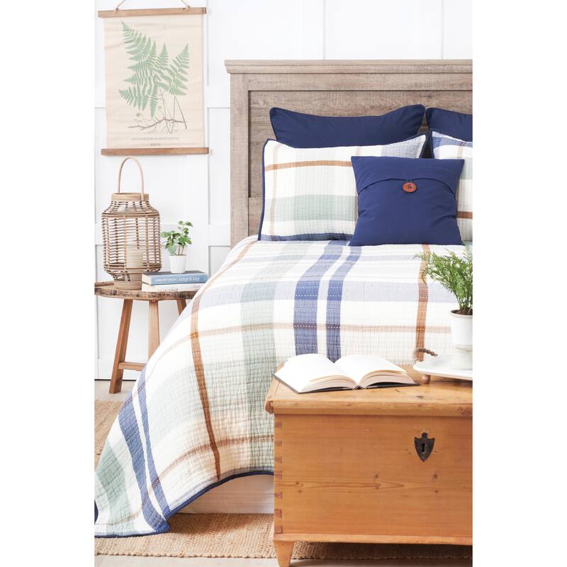 Cypress Plaid Coverlet Set