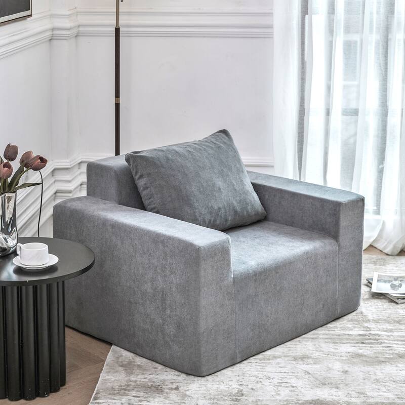 Sofa in a box Foam Sofa Couch with Pillow, Bean Bag Chairs for Adults Stuffed High-Density Foam, Large Bean Bag Single Sofa