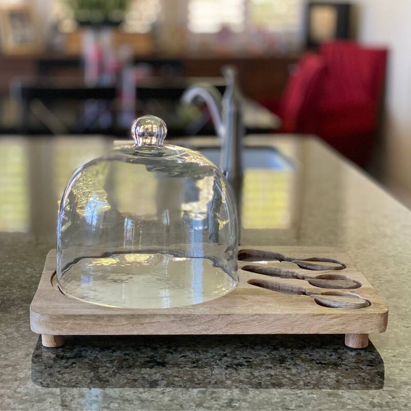Natural Mango Cheese Board Set with 3 Tools