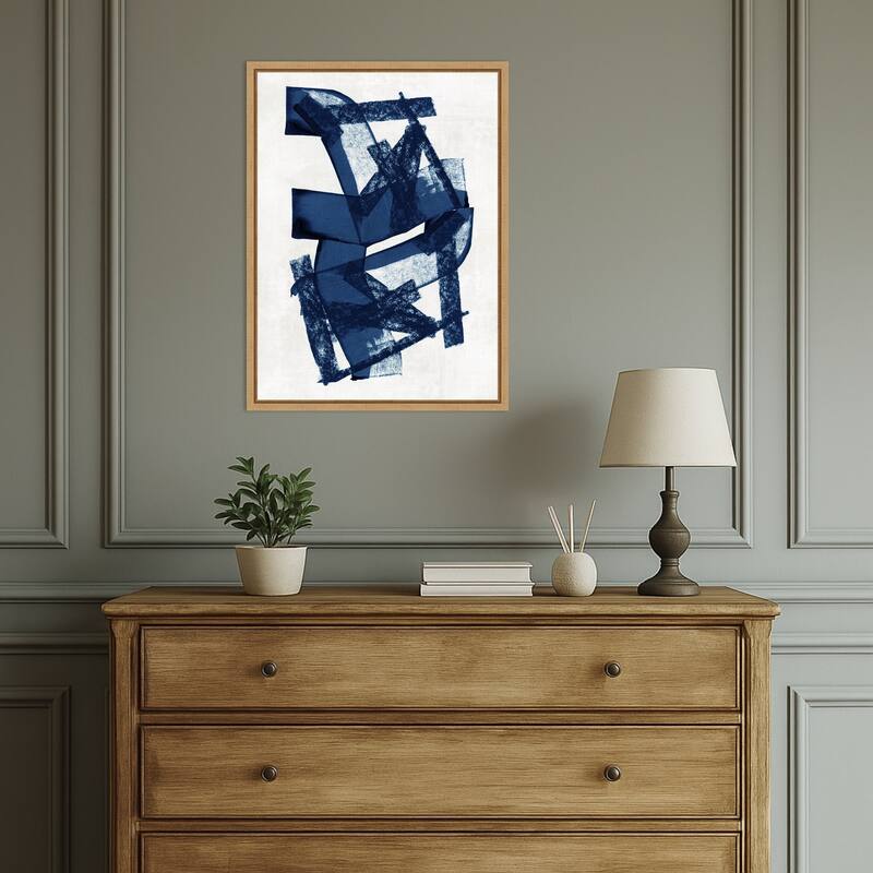 Abstract Blue Structure No. 2 by Cartissi (18 x 24 in.), Framed Canvas Wall Art Print
