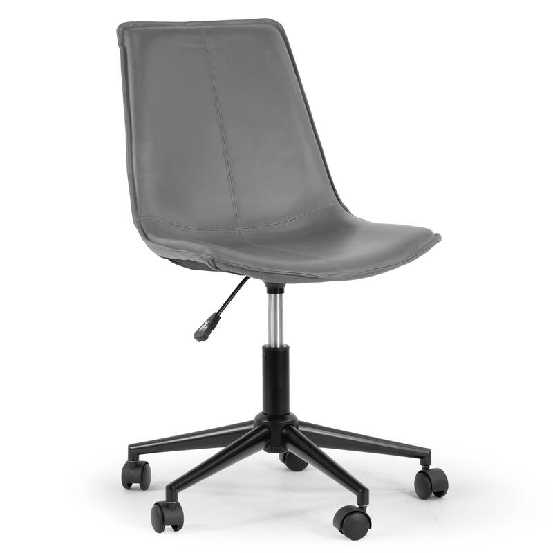 Amery Grey Faux Leather Adjustable Height Swivel Office Chair