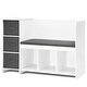 preview thumbnail 2 of 8, White 6 Cubby Storage Organizer Kids Reading Nook Bench with Detachable Seat Cushion and 3 Drawers - 43.11” x 15.87” x 29.92”