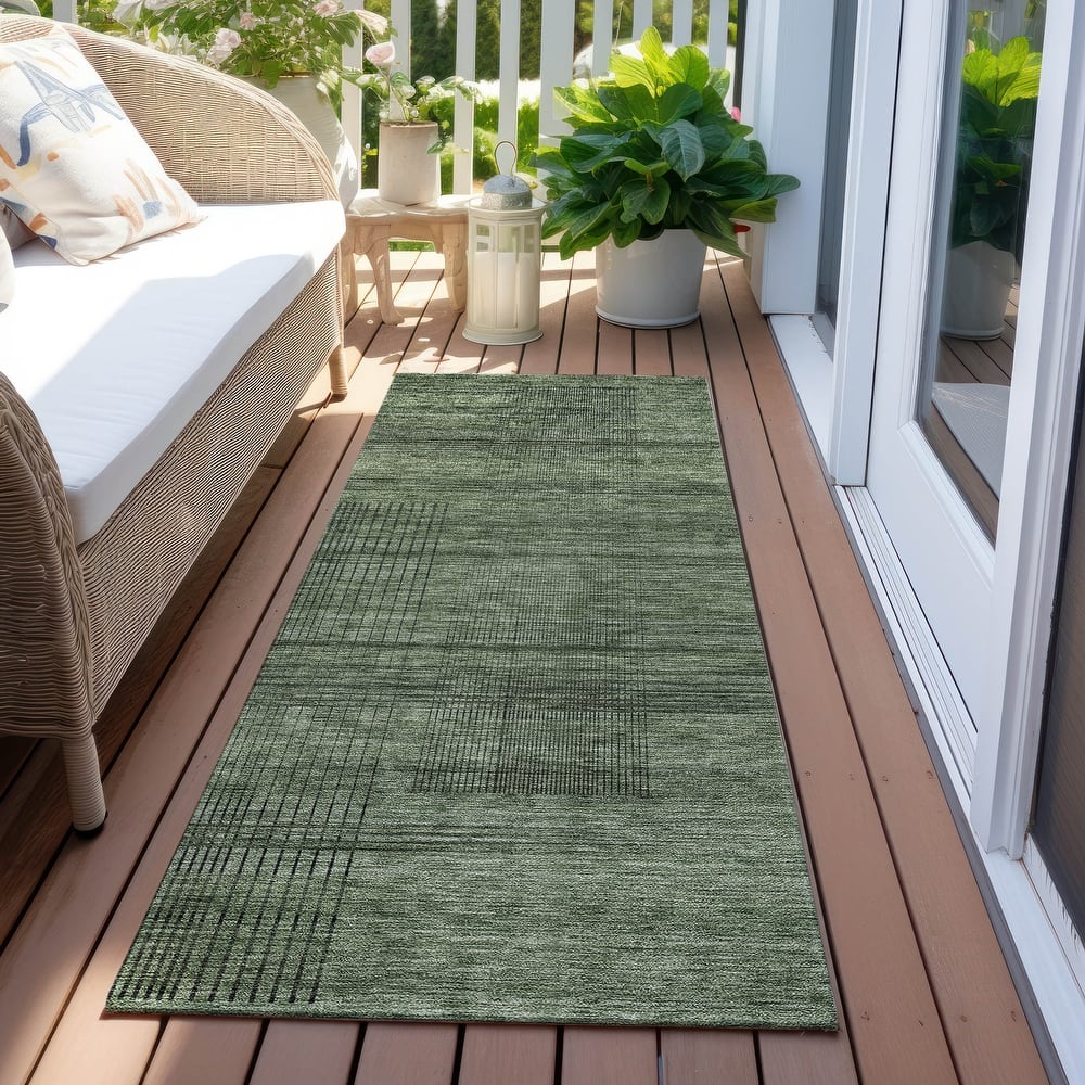 Machine Washable Indoor/ Outdoor Chantille Contemporary Imprints Rug