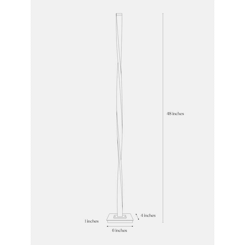 Brightech Helix 48 in. Classic Black Industrial LED Super Bright Floor Lamp with Built-In 3-Way Dimmer Function