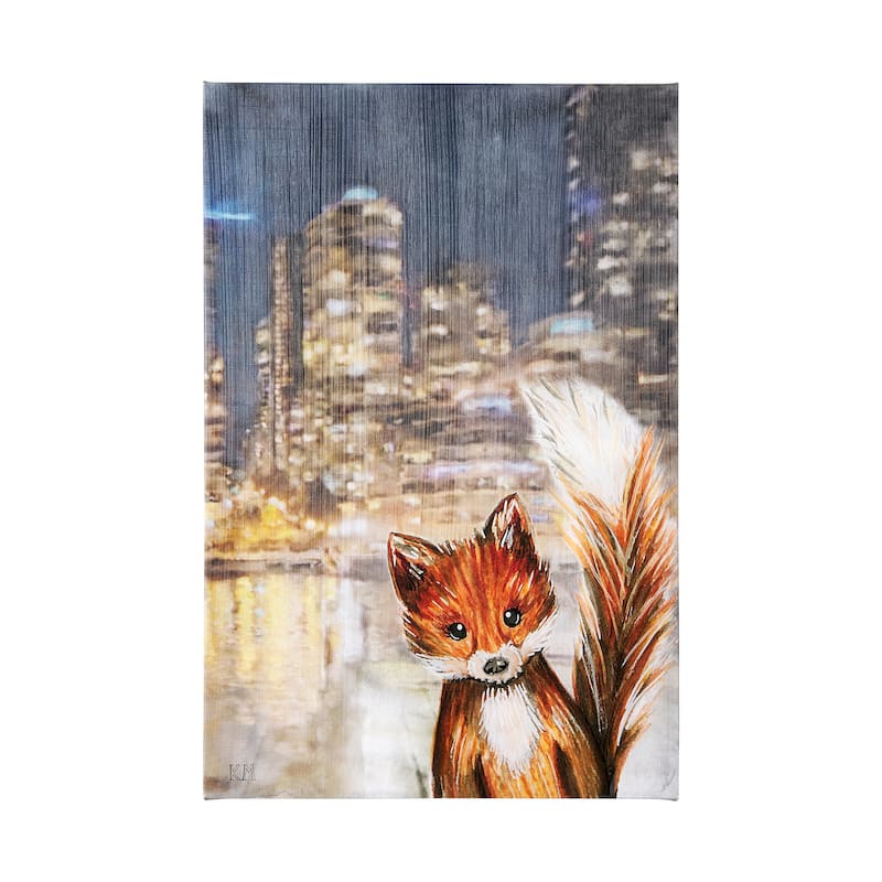City Fox (30 x 45) Canvas Art Print - Large