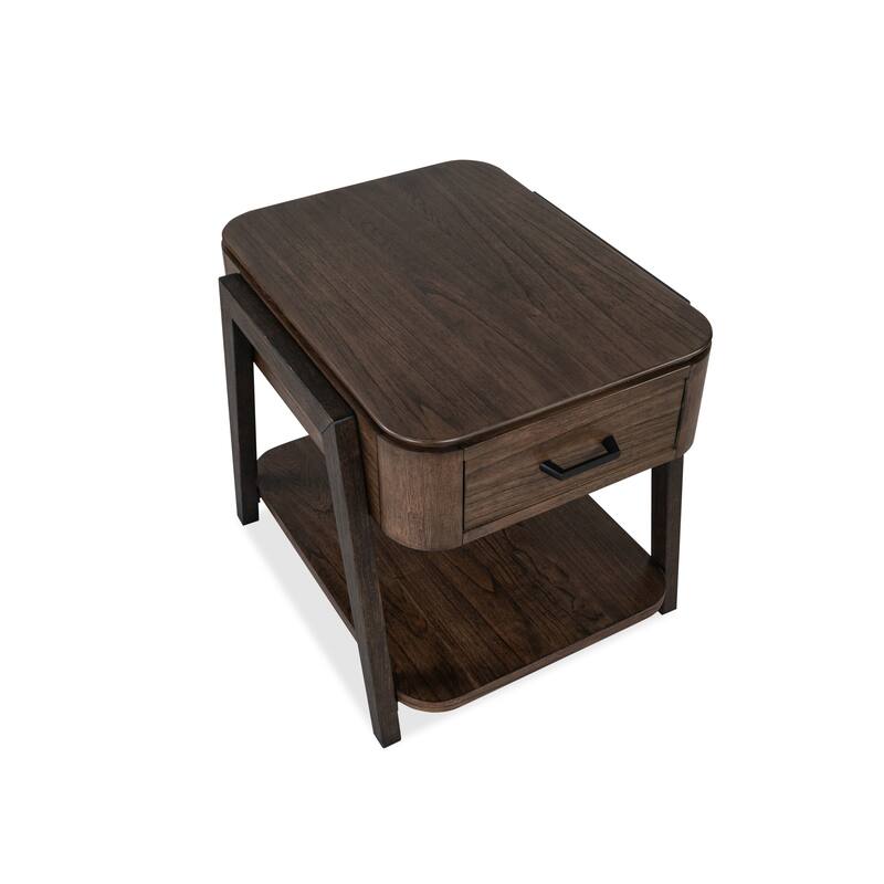 Magnussen Home Hallie Milk Chocolate and Dark Chocolate Rectangular End Table - 22''W x 26''D x 23''H