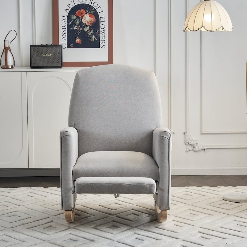 Rocking Chair With Adjustable Footrest - Light Gray