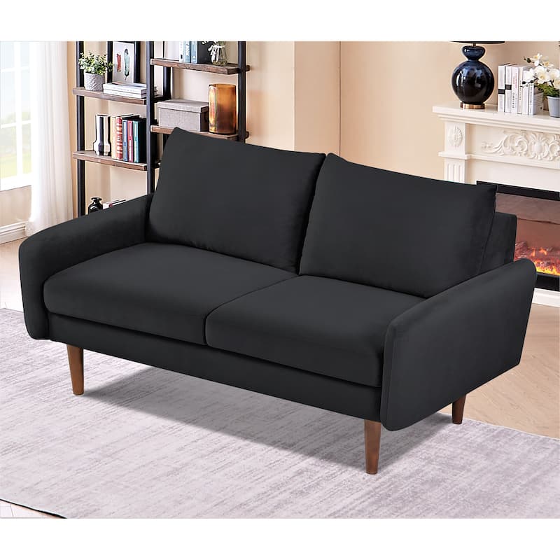 US Pride Furnitirue 58''W Tapered Legs Kent Velvet Loveseat