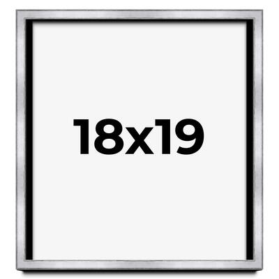 18x19 Shadow Box Frame Silver | 1.375 Inches Deep Real Wood