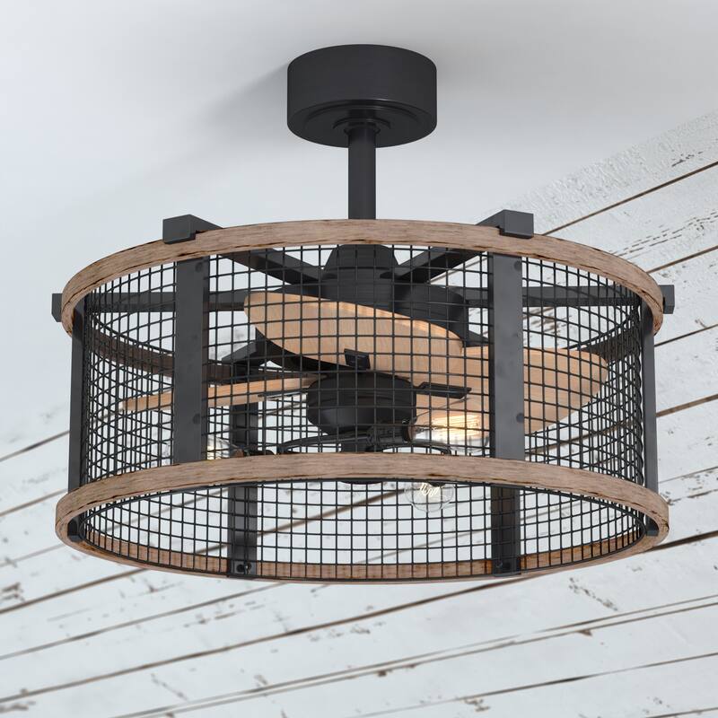 Carbon Loft Montrese 21-inch Ceiling Fan - Oil Rubbed Bronze and Burnished Teak - 21-in W x 17-in H x 21-in D