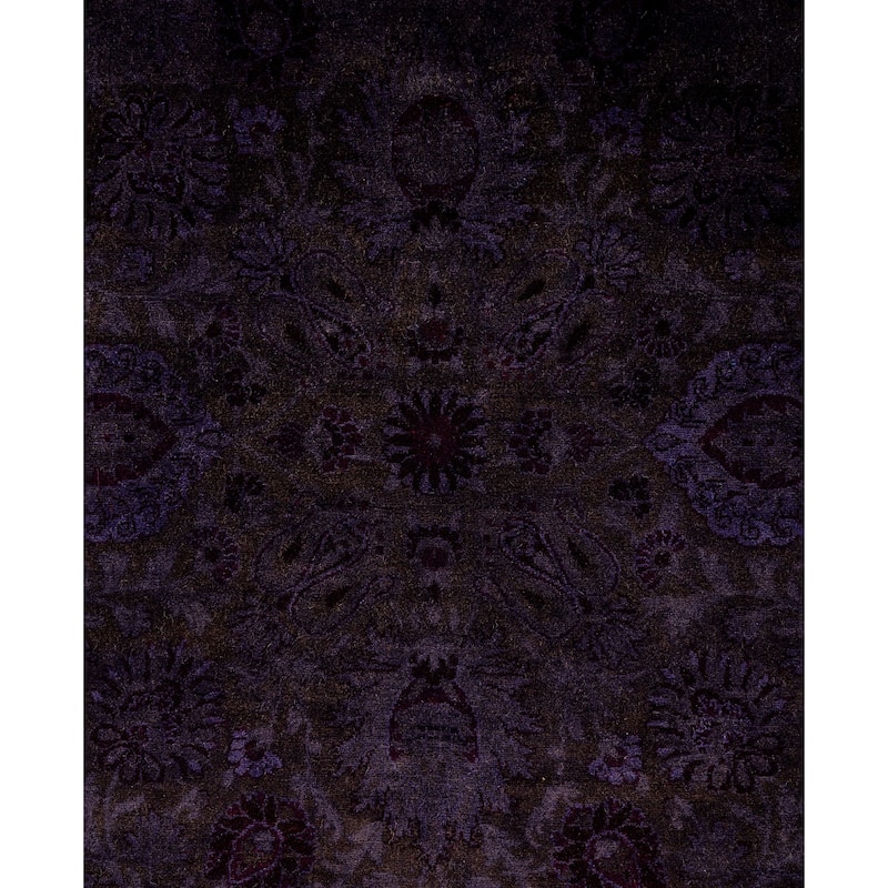 Overdyed One-of-a-Kind Hand-Knotted Square Area Rug - Purple - 6' 0" x 6' 1"