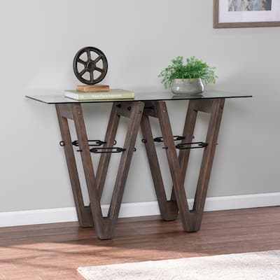 SEI Furniture Garanger Reclaimed Wood Console Table