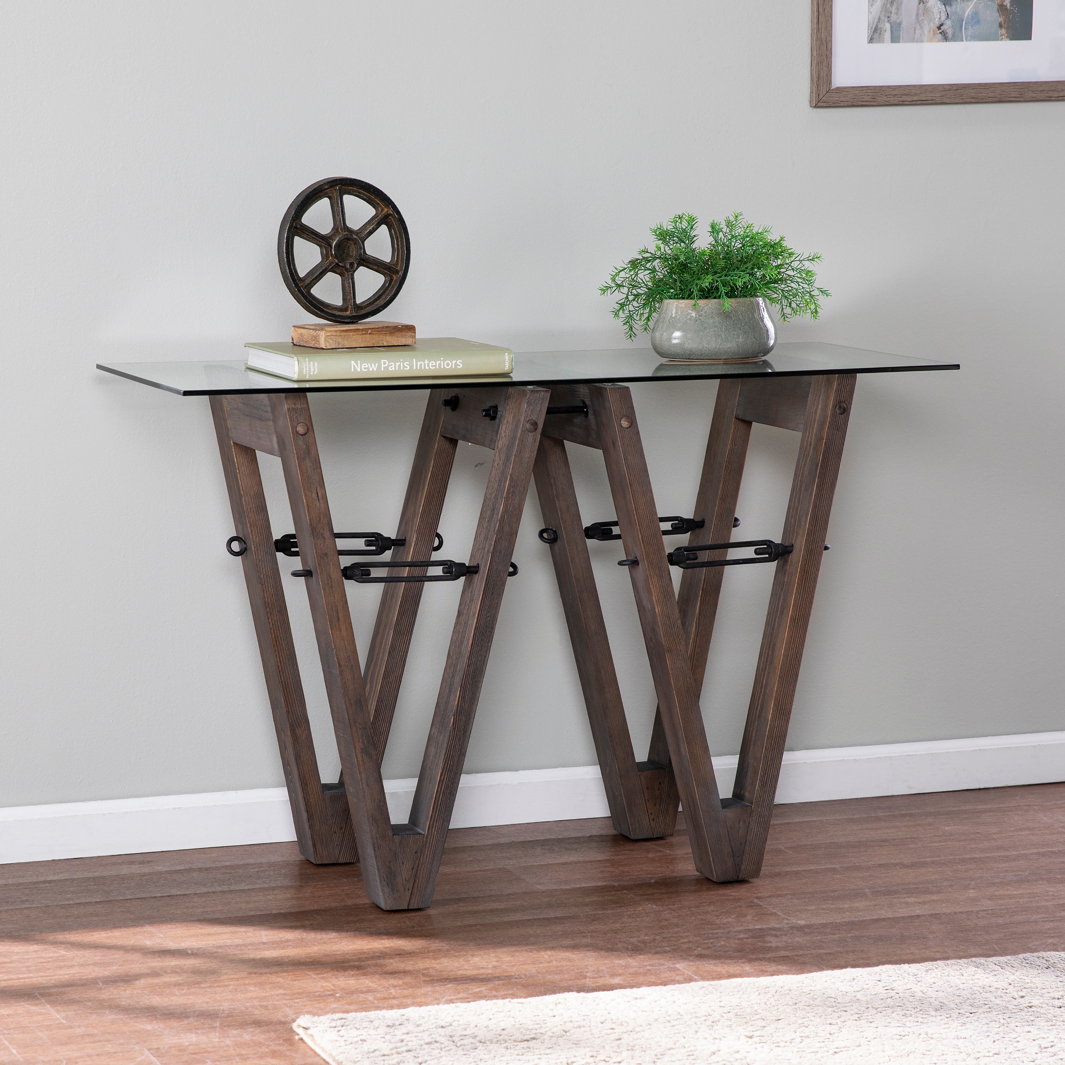 SEI Furniture Garanger Reclaimed Wood Console Table