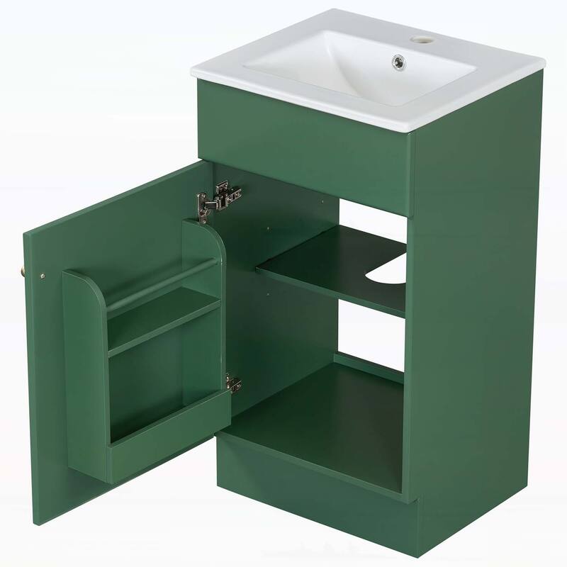 Freestanding Vanity Set with Door Shelf and Adjustable Shelf