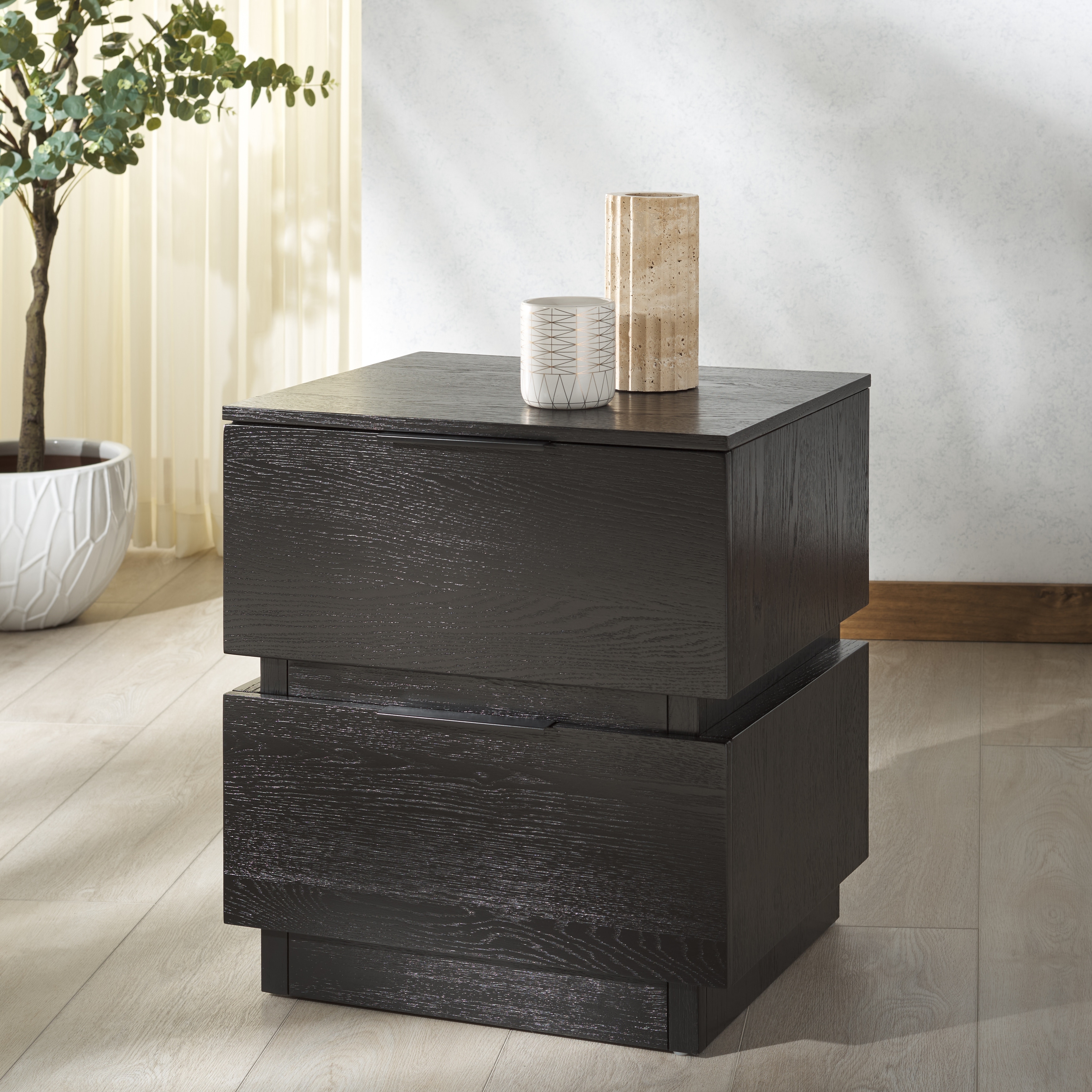 SAFAVIEH Couture Titus 2 Drawer Stacked Nightstand