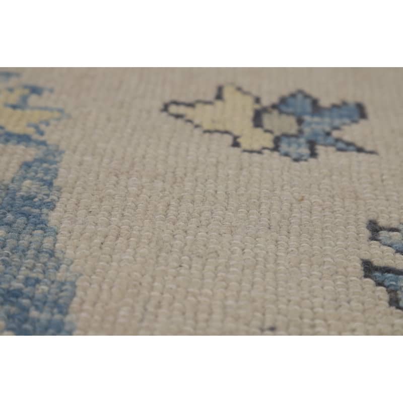 Hand Knotted Oriental 100% Wool Carpet Transitional All-Over Beige & Ivories Oushak Area Rug - 11' 4'' X 8' 11''