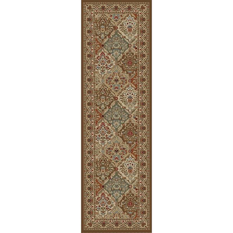 Mayberry Hometown Panel Kerman Traditional Area Rug - 2'3"x 7'7" - Brown