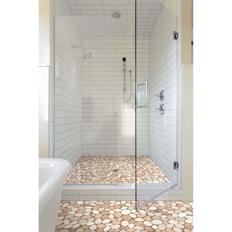 Cruz Bay Studio XC3R Coin Marble - 11" x 11" Pebble and Rock Floor and